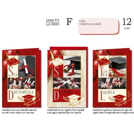 Immagine di BIGLIETTI CROMO LAUREA 12pz