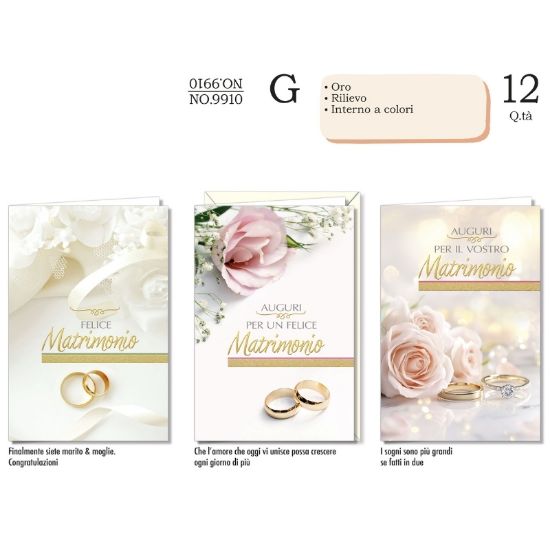 Immagine di BIGLIETTI CROMO NOZZE 12pz