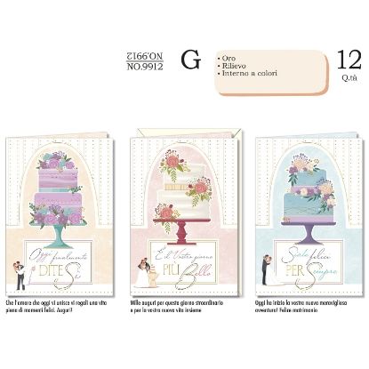 Immagine di BIGLIETTI CROMO NOZZE 12pz