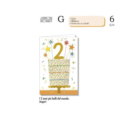 Immagine di BIGLIETTI CROMO NUMERI BAMBINI 2 6pz