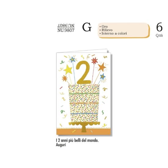 Immagine di BIGLIETTI CROMO NUMERI BAMBINI 2 6pz