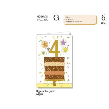 Immagine di BIGLIETTI CROMO NUMERI BAMBINI 4 6pz