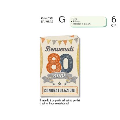 Immagine di BIGLIETTI CROMO NUMERI 80 6pz