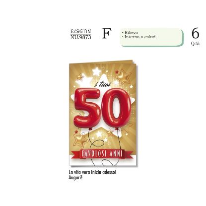 Immagine di BIGLIETTI CROMO NUMERI 50 6pz