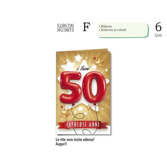 Immagine di BIGLIETTI CROMO NUMERI 50 6pz