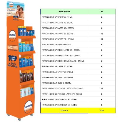 Immagine di SOLARI LEOCREMA EXPO 120pz DA TERRA ASSORTITO - SUMMER 2026