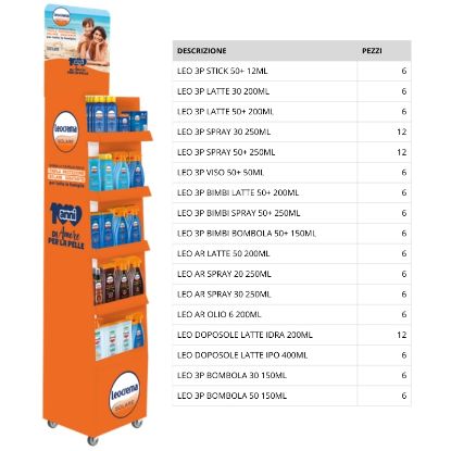 Immagine di SOLARI LEOCREMA EXPO 120pz DA TERRA CON ROTELLE ASSORTITO - SUMMER 2026