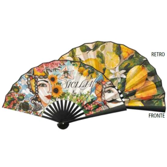 Immagine di VENTAGLIO diam.48cm 12pz IN PVC - SICILIA