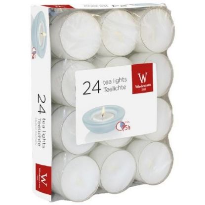 Immagine di CANDELA T-LIGHT 24pz D3,8 H2,4cm BIANCA TRASPARENTE