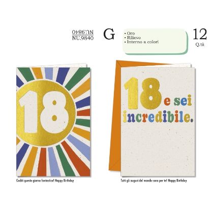 Immagine di BIGLIETTI CROMO 18 ANNI 12pz