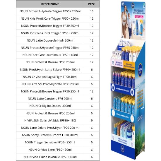 Picture of SOLARI NIVEA EXPO 186pz DA TERRA ASSORTITO - SUMMER 2026