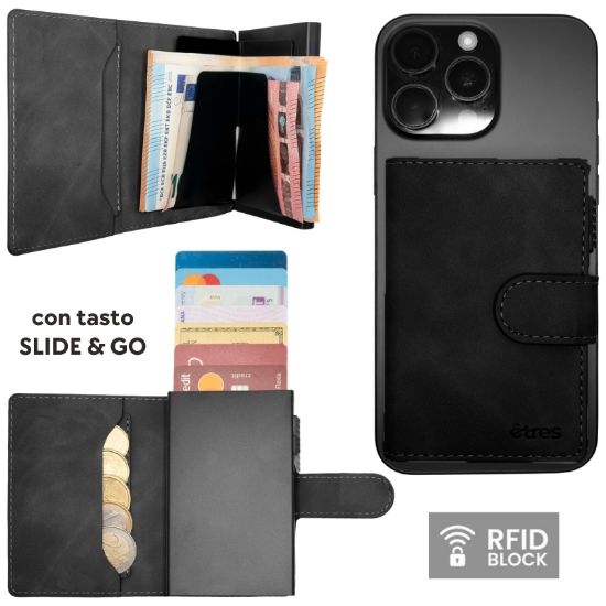 Picture of PORTAFOGLIO UNISEX 1pz ETRES SMART SLIDE BLACK + SCATOLA REGALO E BORSA