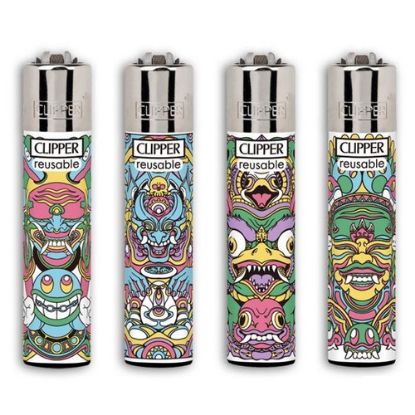 Immagine di ACCENDINO CLIPPER PIETRINA 48pz BALINESE MASKS
