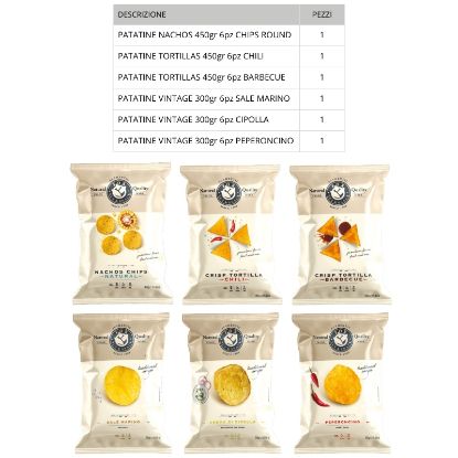 Immagine di PATATINE MIX HOT 450/300gr 6pz CHIPS/NACHOS/TORTILLAS - aperitivo
