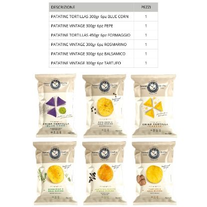 Immagine di PATATINE MIX TASTE 450/300gr 6pz CHIPS/TORTILLAS - aperitivo