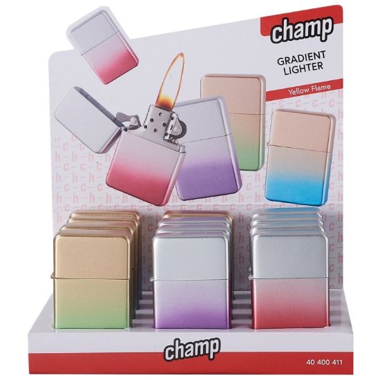Picture of ACCENDINO CHAMP PIETRINA METAL 12pz GRADIENT SPRAY FUEL (simile zippo)