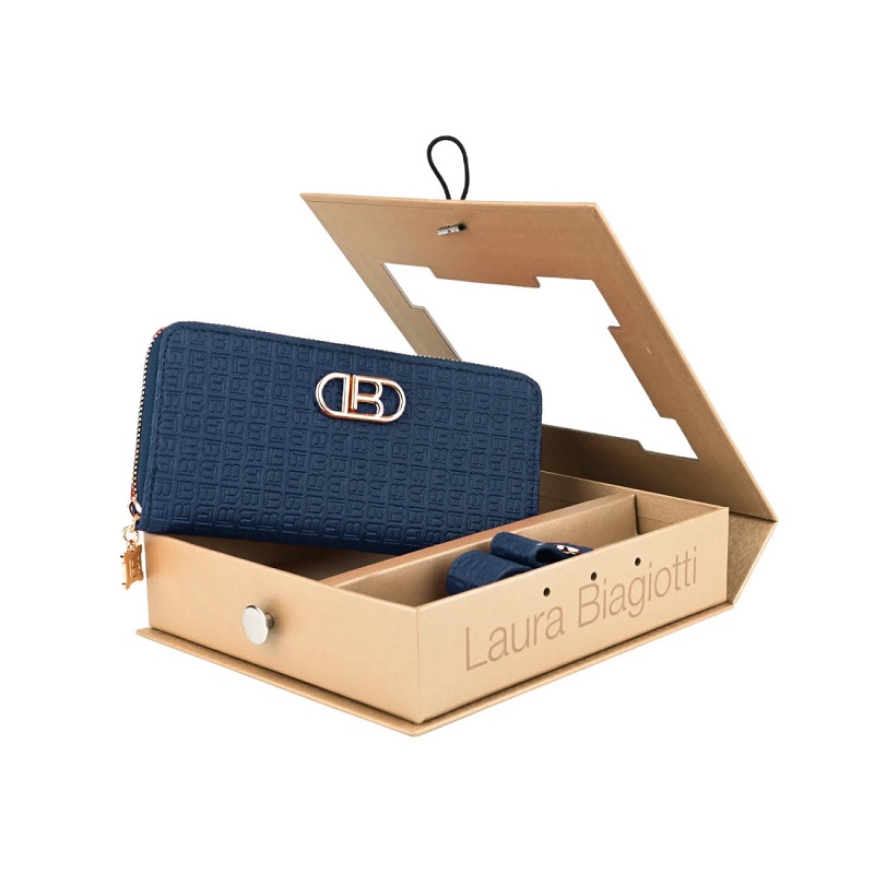 Picture of PAROURE DONNA BIAGIOTTI PORTACHIAVI + PORTAFOGLIO BLU