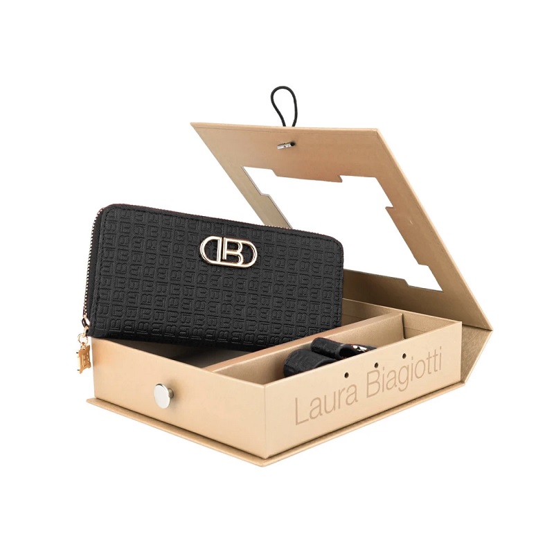 Picture of PAROURE DONNA BIAGIOTTI PORTACHIAVI + PORTAFOGLIO NERO