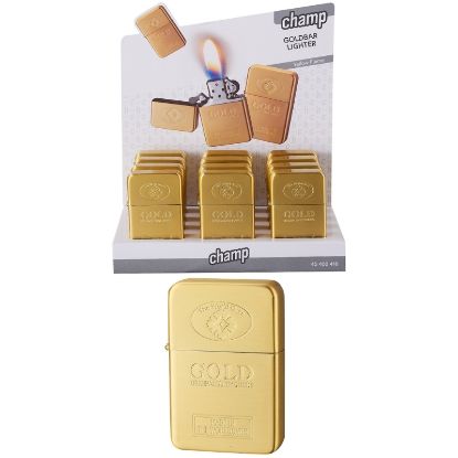 Immagine di ACCENDINO CHAMP PIETRINA METAL 12pz GOLD (simile zippo)