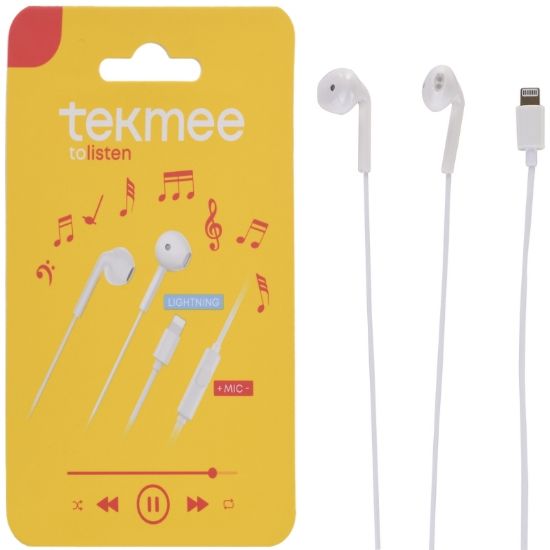 Immagine di AURICOLARI LIGHTNING CON MICROFONO 1pz BLISTER - TEKMEE