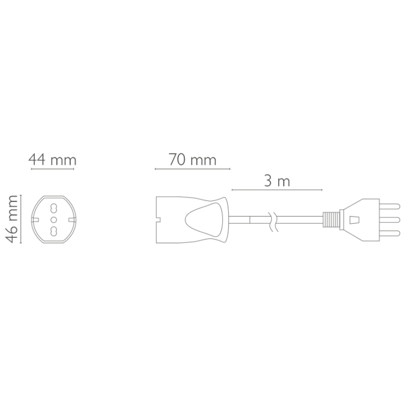 Picture of CAVO PROLUNGA 3mt SPINA 16A PRESA 10/16A -  NOVALINE