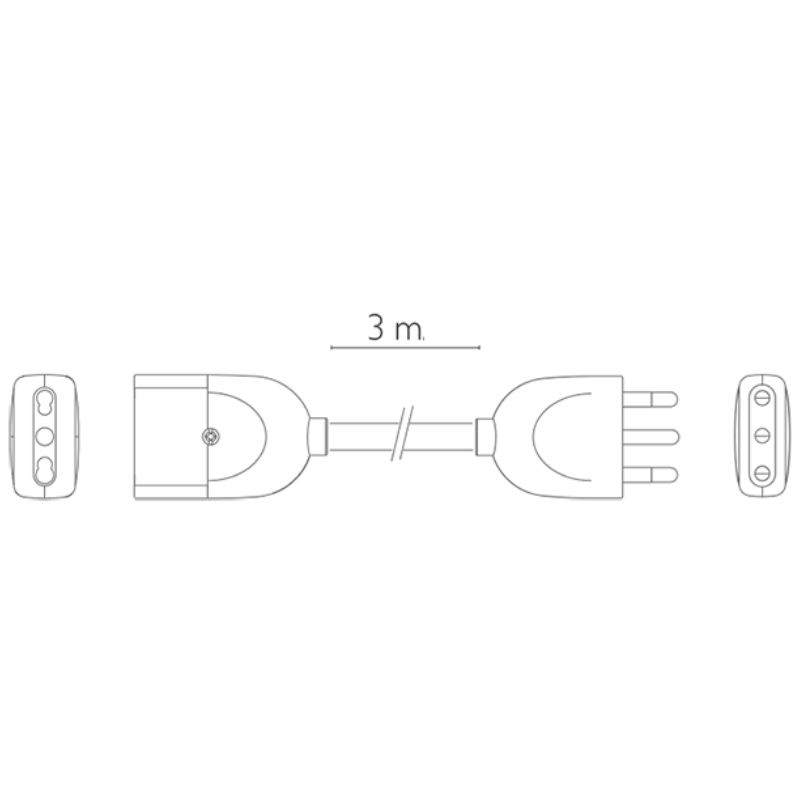 Immagine di CAVO PROLUNGA 3mt SPINA 16A PRESA 10/16A -  NOVALINE