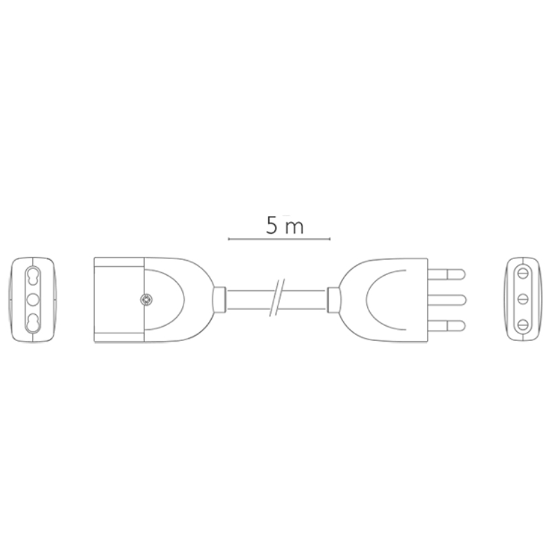 Picture of CAVO PROLUNGA 5mt SPINA 16A PRESA 10/16A BIANCO -  NOVALINE