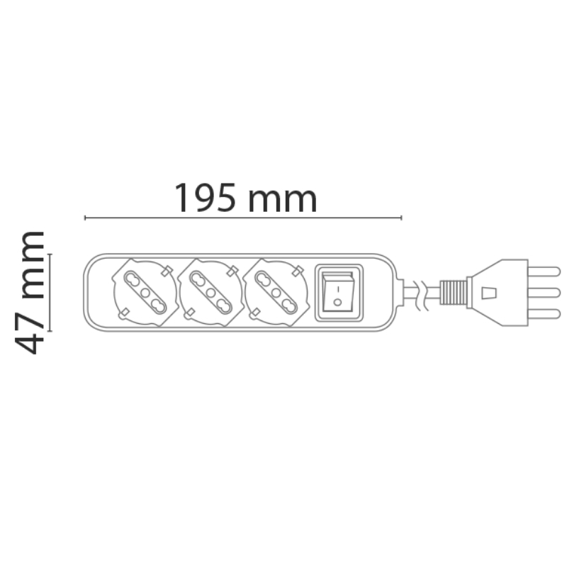 Immagine di MULTIPRESA CIABATTA 3 POSTI SCHUKO SPINA 16A -  NOVALINE
