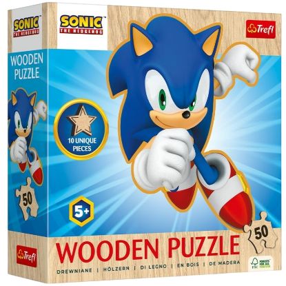 Picture of PUZZLE 50pz Wooden Contour Puzzle -Happy Sonic / SEGA Sonic Th
