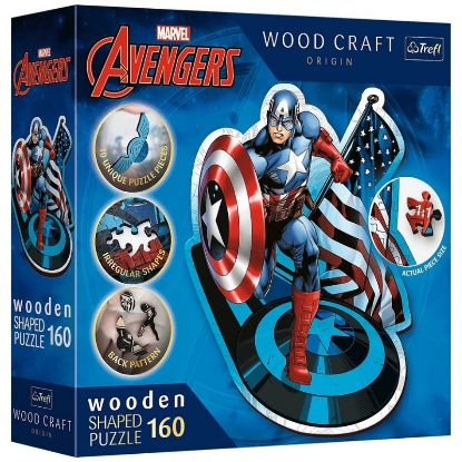 Immagine di PUZZLE 160pz Wooden Shaped PUZZLE -Fearless Capitan America /