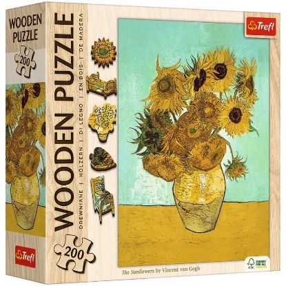 Picture of PUZZLE 200pz Wooden PUZZLE -Sunflowers - Vincent van Gogh_FSC