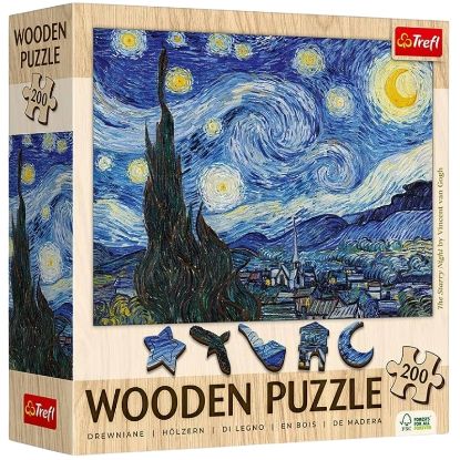 Picture of PUZZLE 200pz Wooden PUZZLE The Starry Night - Vincent van Gogh