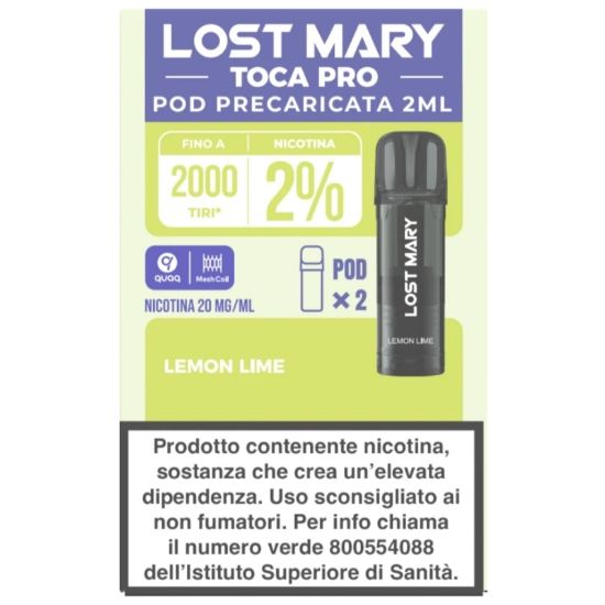 Picture of ELFBAR LOSTMARY TOCA PRO RIC. POD 1x2pz 20mg/ml LEMON LIME - PLN016108