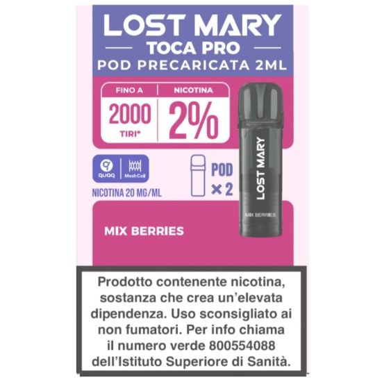 Immagine di ELFBAR LOSTMARY TOCA PRO RIC. POD 1x2pz 20mg/ml MIX BERRIES - PLN016111