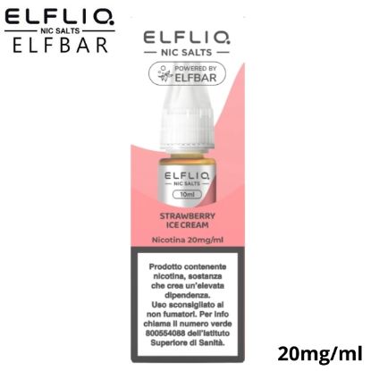 Immagine di ELFLIQ NIC SALTS STRAWBERRY ICE CREAM 10ml 20mg/ml - PLN010537