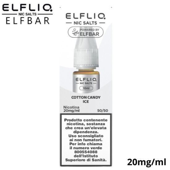 Immagine di ELFLIQ NIC SALTS COTTON CANDY ICE 10ml 20mg/ml - PLN010522