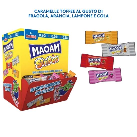 Immagine di HARIBO MAOAM STRIPES 100pz 7g BOCCA DI LUPO