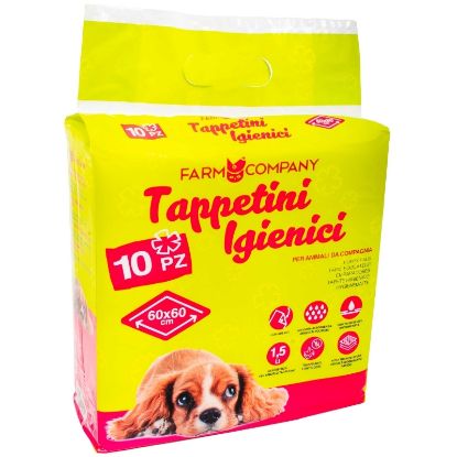 Picture of PET TAPPETINI IGIENICI per ANIMALI 60x60cm 10pz ASSORBENTI