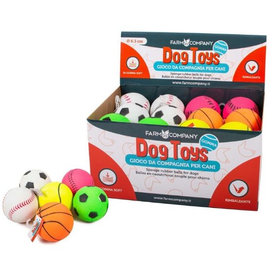 Picture of PET GIOCHI PALLA SPORT IN SPUGNA D.6,3cm 24pz