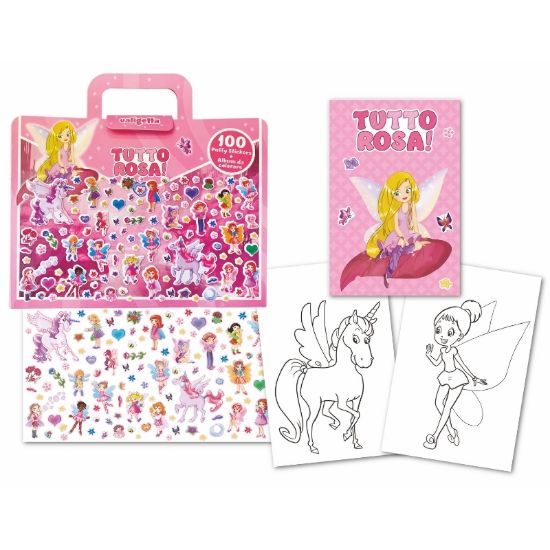 Immagine di VALIGETTA Tutto Rosa - sticker 3D - con album da colorare