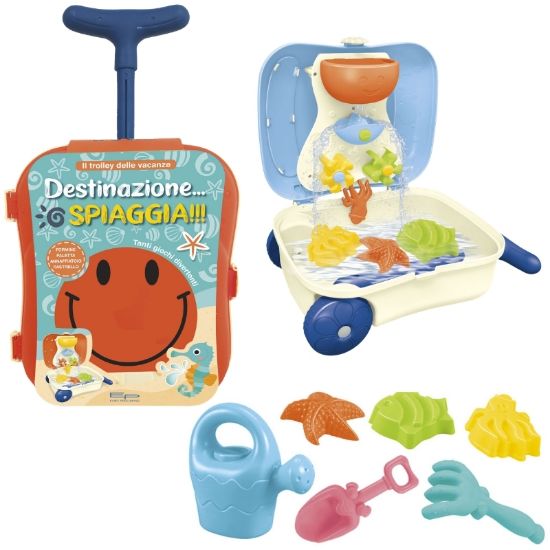 Immagine di GIOCHI Il Trolley delle Vacanze - Formine - Rastrello - Palette - Annafiatoio - Giochi Mare