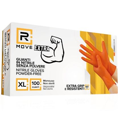 Immagine di GUANTI NITRILE ARANCIONE 8,5gr Tg.XL 100pz SPESSORE DA LAVORO FULL GRIP