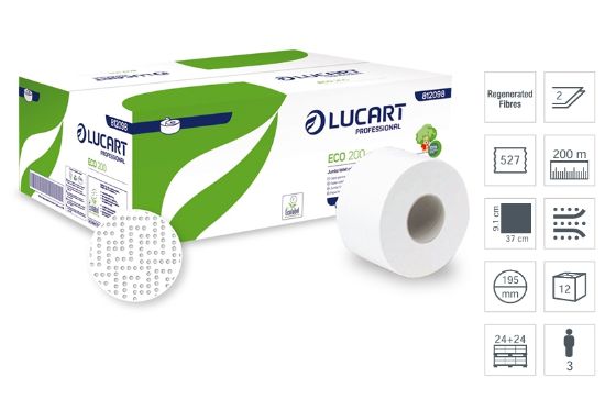 Immagine di CARTA IGIENICA MINI JUMBO 12rotoli 200mt 2veli D.195mm