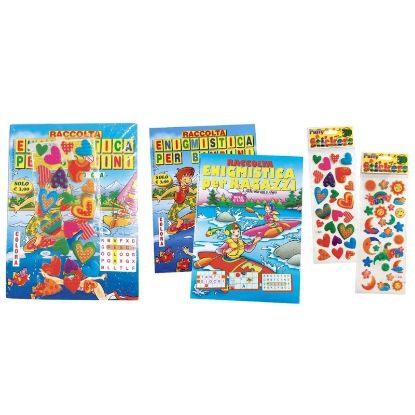 Immagine di BOX ENIGMISTICA 30pz Buste (PVP.4,90) Enigmistica per Bimbi & Ragazzi + 2 fogli Puffy Sticker