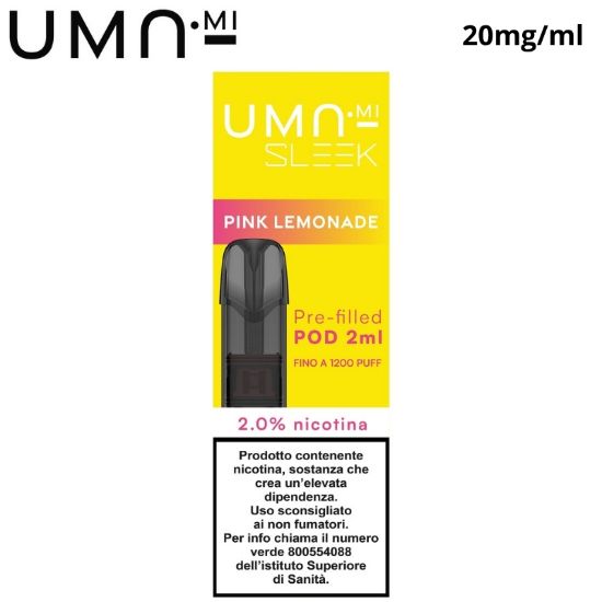 Immagine di UMA.MI SLEEK POD 1pz PINK LEMONADE 2ml 20mg/ml - PLN016658