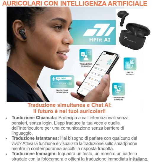 Picture of AURICOLARI CUFFIE WIRELESS TM-XM201AI A.I.mode 1pz TECHMADE