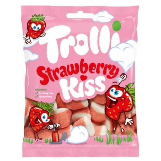 Immagine di TROLLI CARAMELLE BUSTA 100g 14pz KISS FRAGOLA