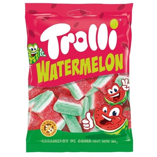 Immagine di TROLLI CARAMELLE BUSTA 100g 16pz WATERMELON