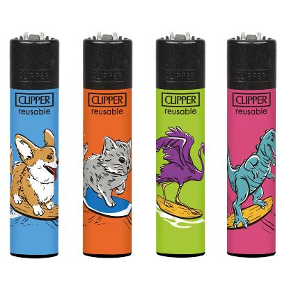Immagine di ACCENDINO CLIPPER PIETRINA 48pz SURF ANIMALS