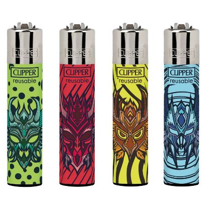 Immagine di ACCENDINO CLIPPER PIETRINA 48pz TRIBAL MASKS